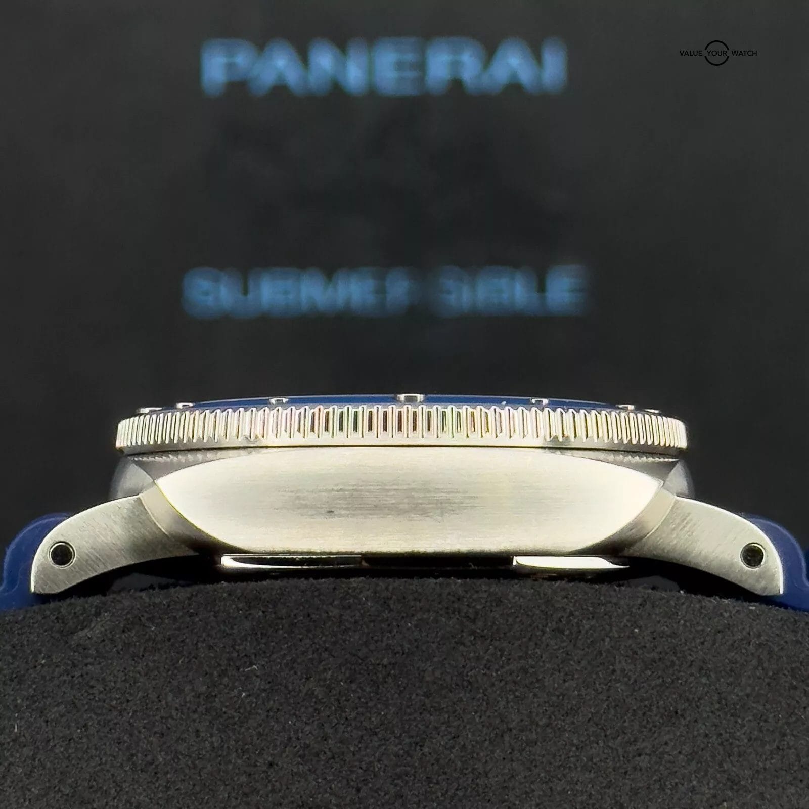 2023 Panerai Luminor Submersible 42 Grey Dial Blue Bezel PAM00959 Box and Papers - Image 9