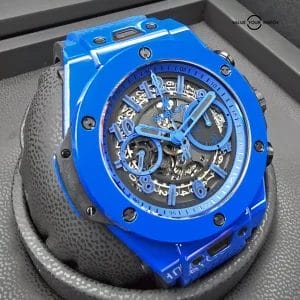 Hublot Blue Magic Big Bang Unico Chronograph Polished Ceramic, Full Set!