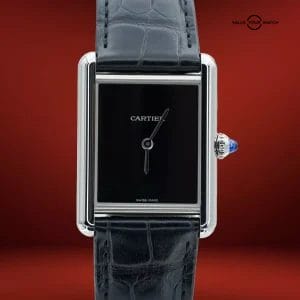 Cartier Tank Must De Cartier Steel Black Dial WSTA0072 BOXES/PAPERS!