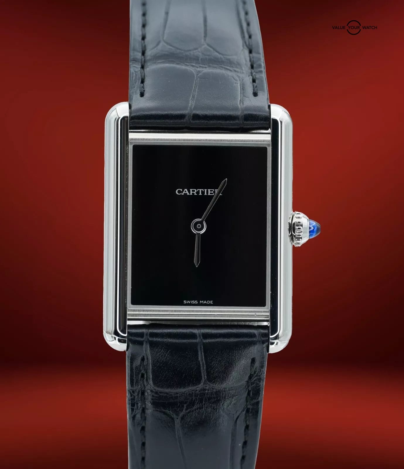 Cartier Tank Must De Cartier Steel Black Dial WSTA0072 BOXES/PAPERS!