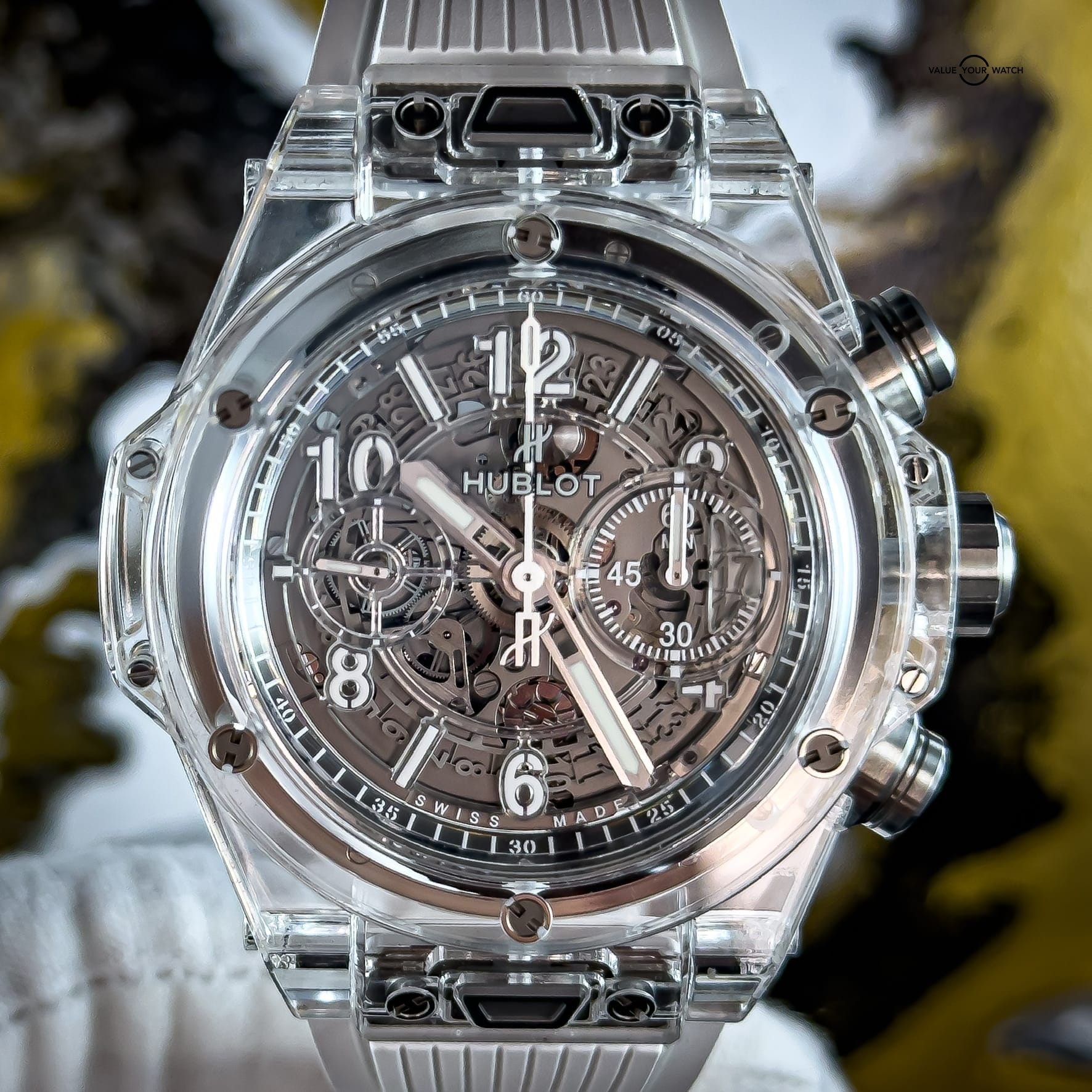 Hublot Big Bang Unico All Sapphire White 45mm Watch - 411.JX.4802.RT - Serviced! - Image 4