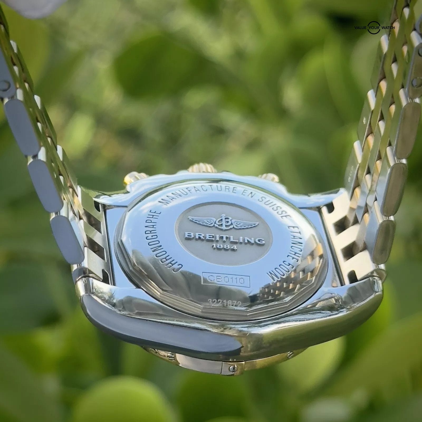 Breitling Chronomat 44mm Gold/Steel Bracelet, Complete Set, CB011012 Black Dial - Image 10