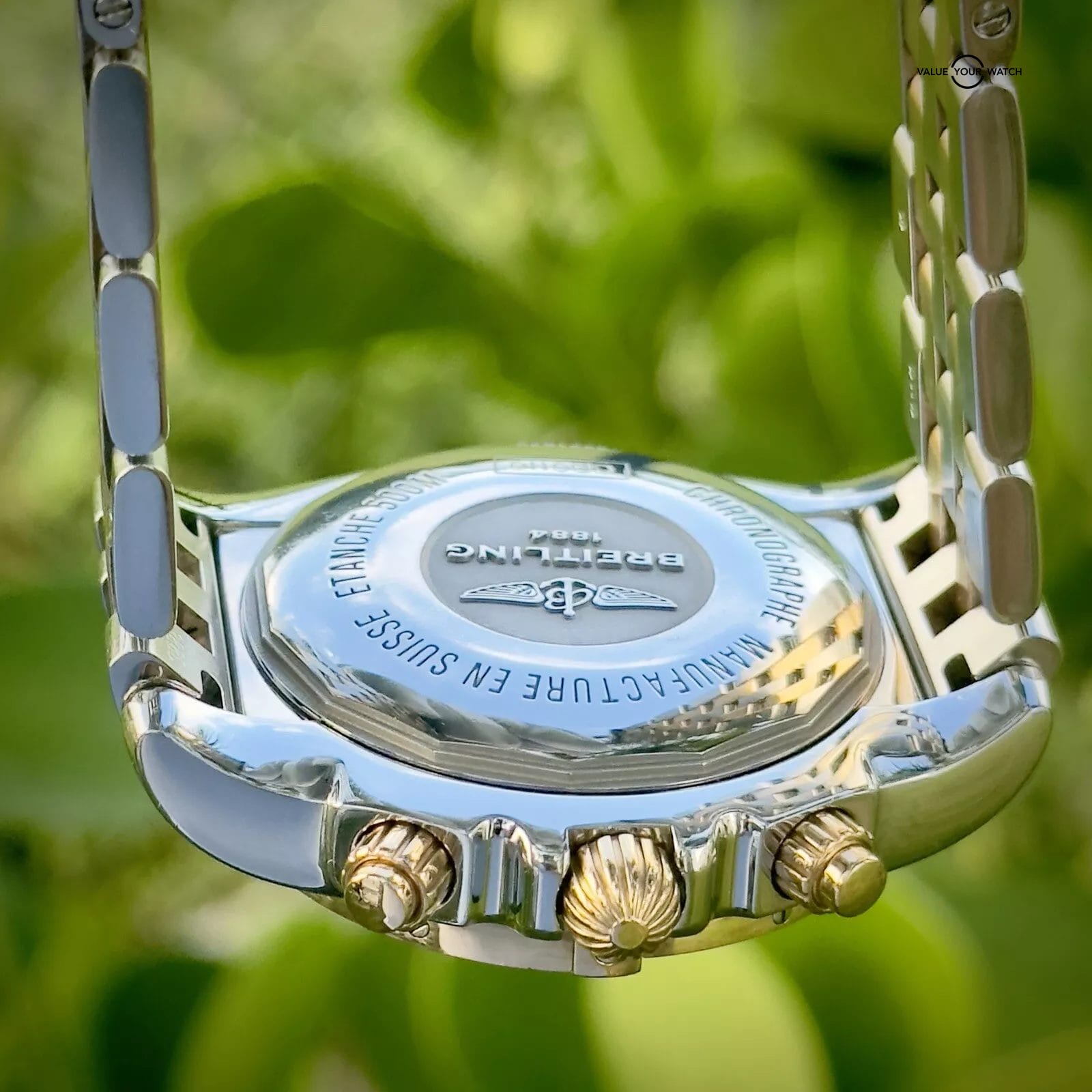 Breitling Chronomat 44mm Gold/Steel Bracelet, Complete Set, CB011012 Black Dial - Image 11