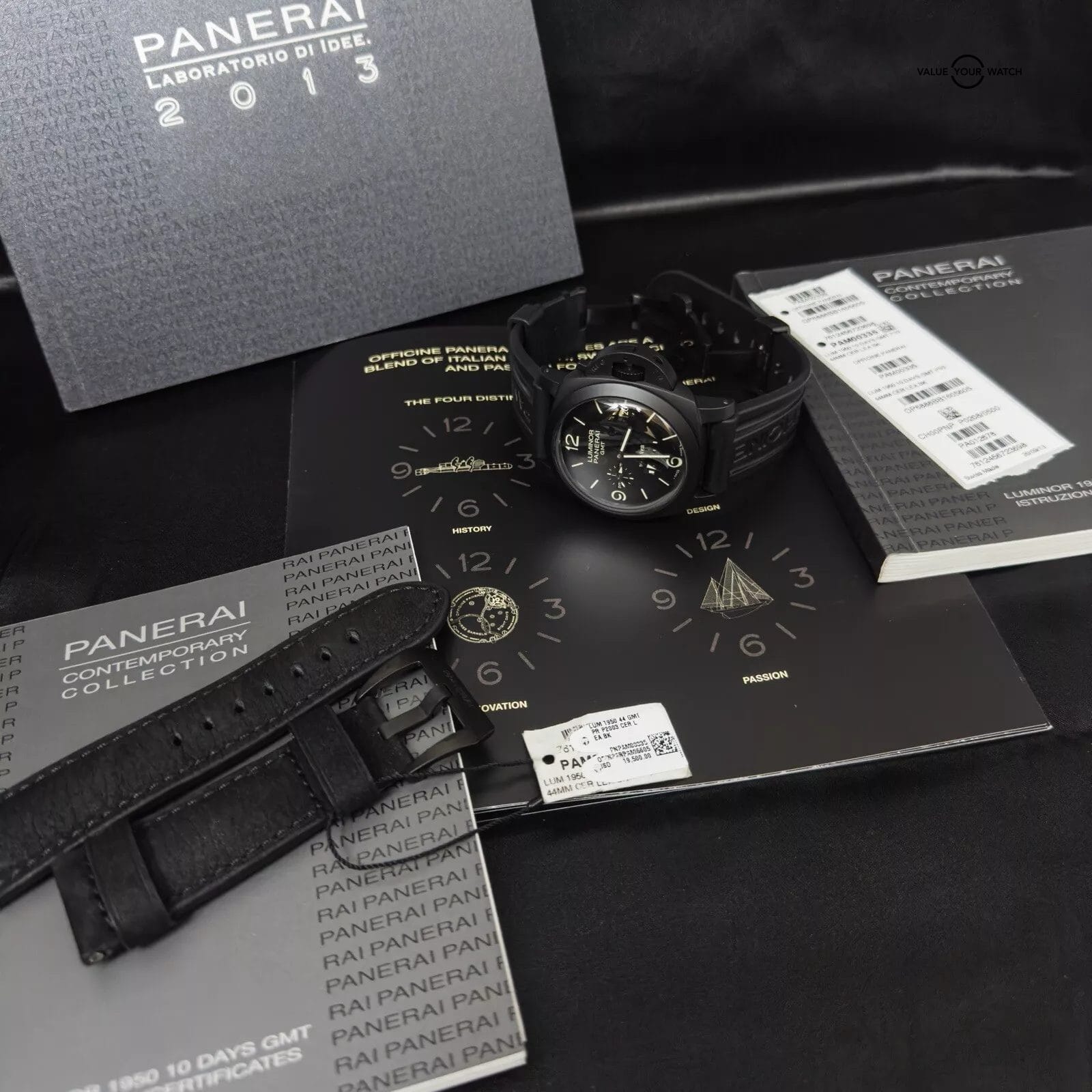 Panerai Luminor 1950 10 Days GMT Ceramica PAM 00335 w Box / Papers & Extra Strap - Image 3