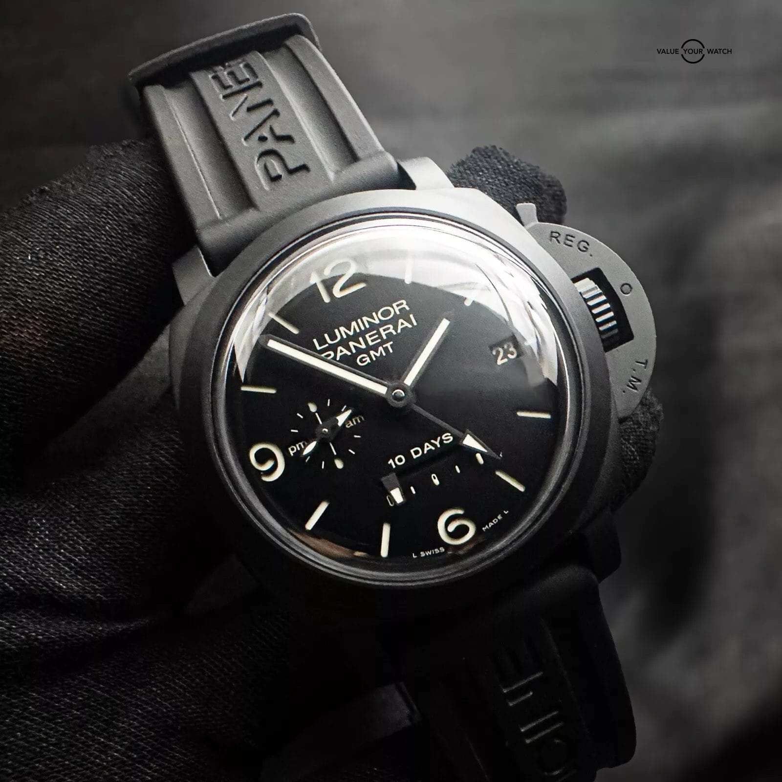 Panerai Luminor 1950 10 Days GMT Ceramica PAM 00335 w Box / Papers & Extra Strap