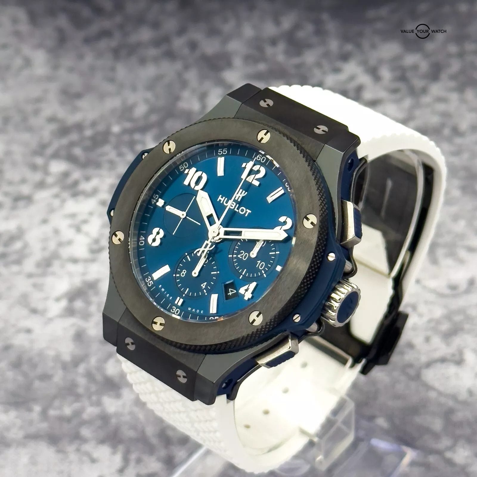 Hublot Big Bang Chrono Blue Black Ceramamic 44mm 2 Straps, B&Ps - 301.CM.710.RX