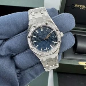 2022 50th Anniversary Audemars Piguet Royal Oak Blue Dial Factory Diamond Bezel