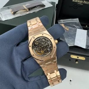 2013 Rose AP Skeleton 39mm Audemars Piguet Royal Oak Openworked Box and Papers