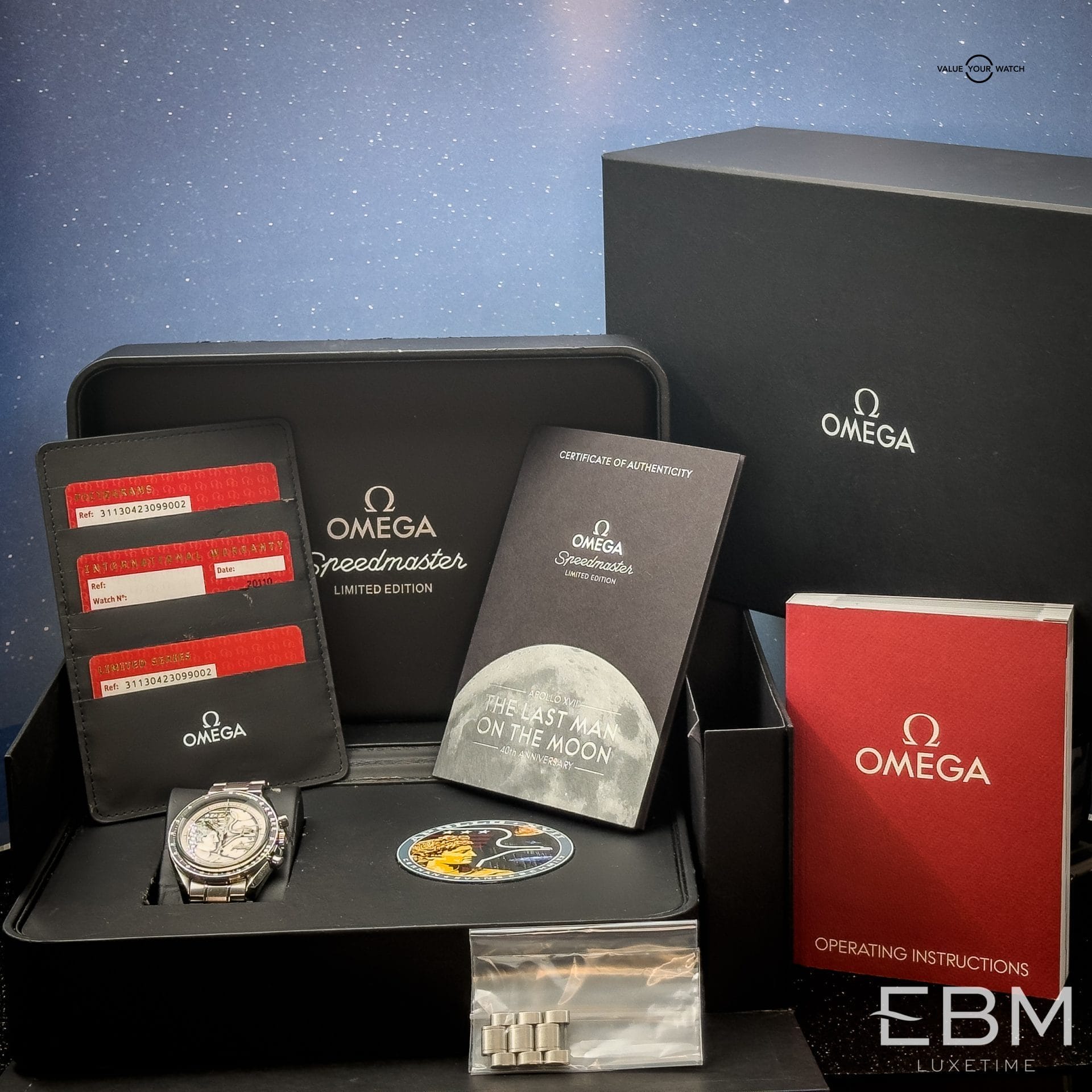 Introducing the OM Last Man on the Moon 40th Anniversary Limited Edition Watch w/ B+P! Ref# 311.30.42.30.99.002 - Image 13