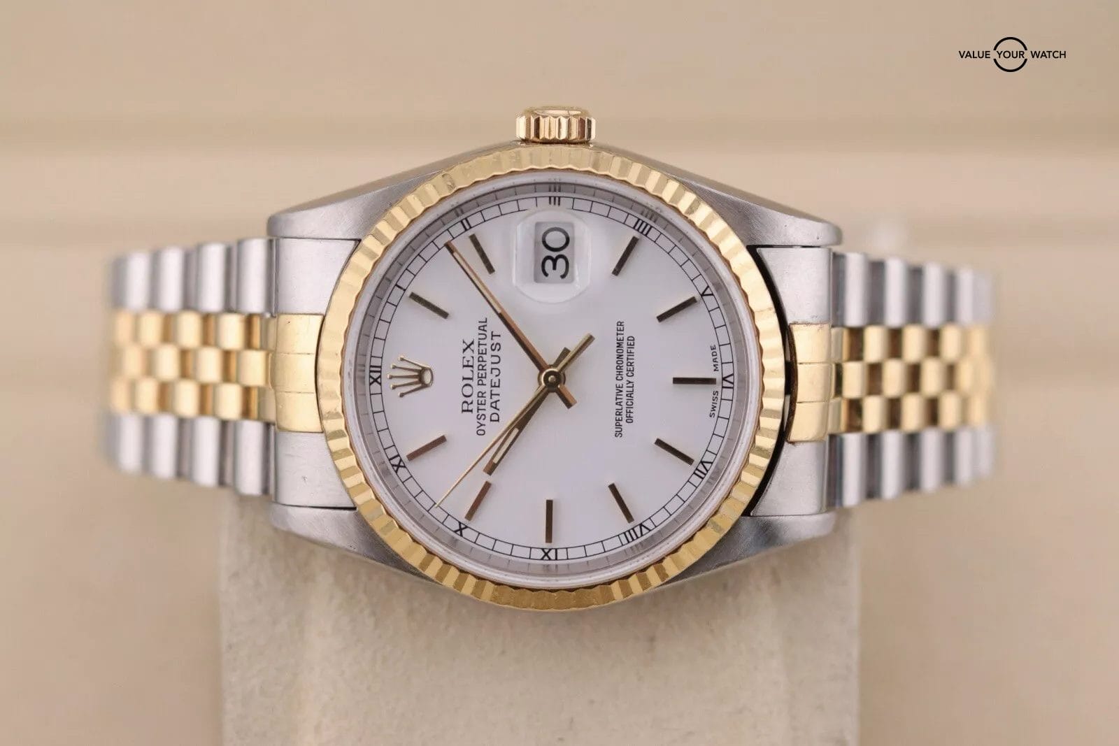 2001 Rolex Datejust 36 16233 | Gold Bezel x 2 Tone Case And Bracelet