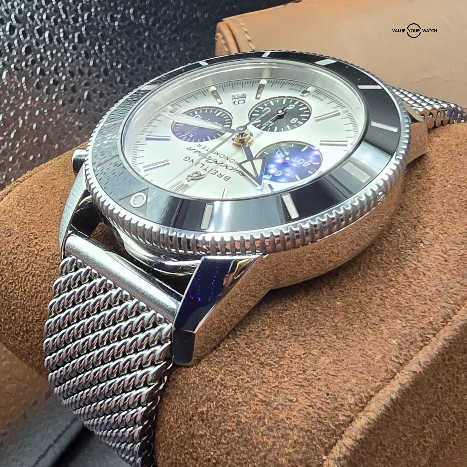 Breitling Superocean Heritage Chronograph Silver Dial on Bracelet, full set 2019 - Image 10
