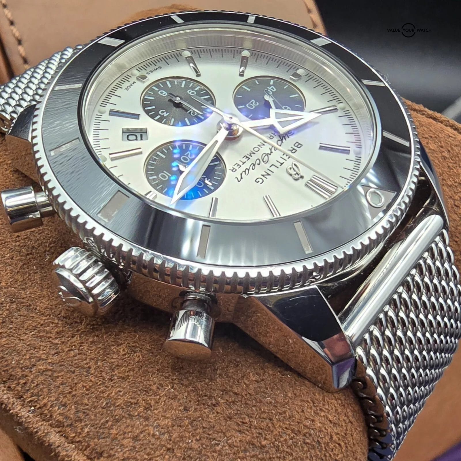 Breitling Superocean Heritage Chronograph Silver Dial on Bracelet, full set 2019 - Image 11