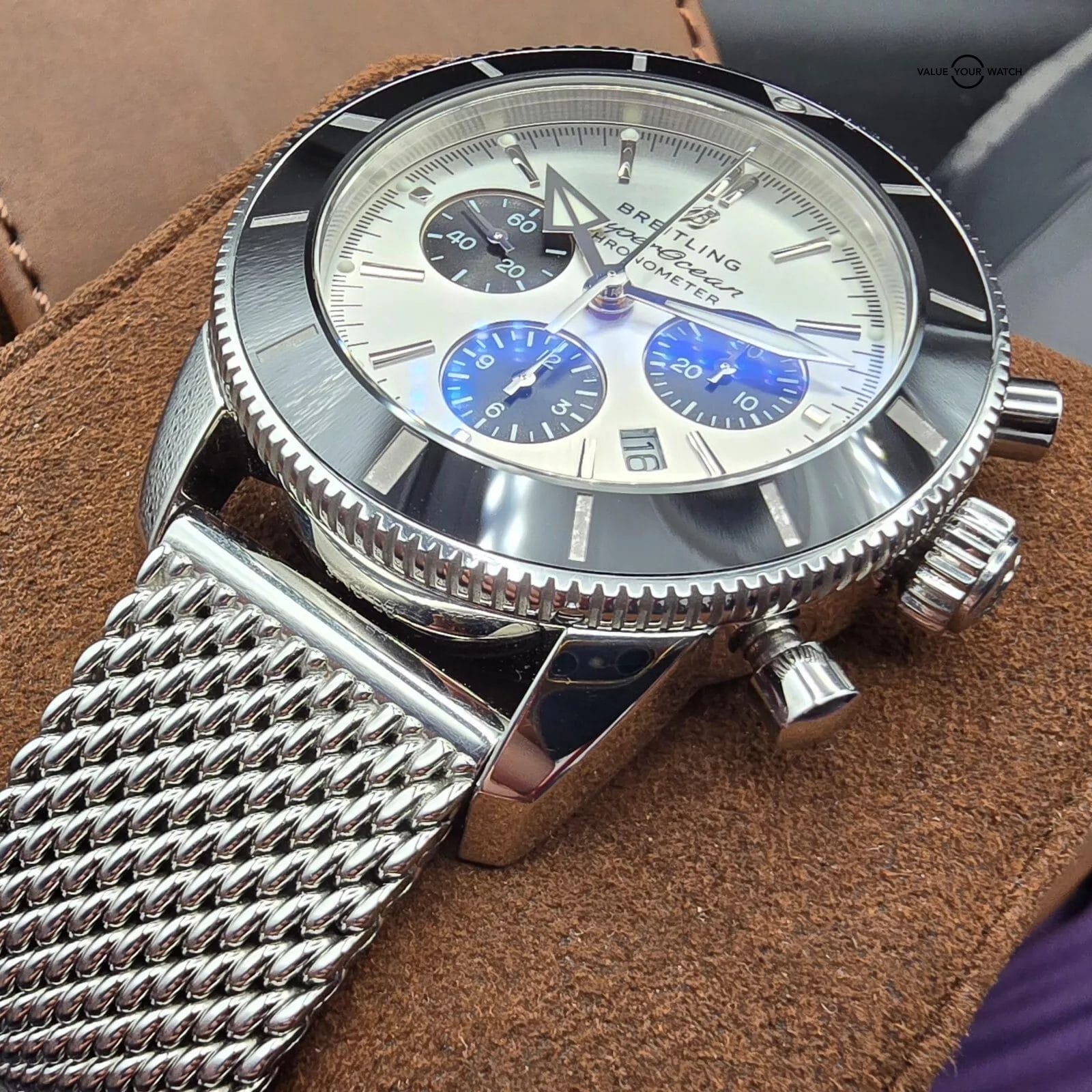 Breitling Superocean Heritage Chronograph Silver Dial on Bracelet, full set 2019 - Image 13