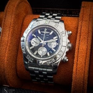 Breitling Chronomat 44 B01 ref. AB0110 stainless steel black dial on bracelet complete set $9kMSRP