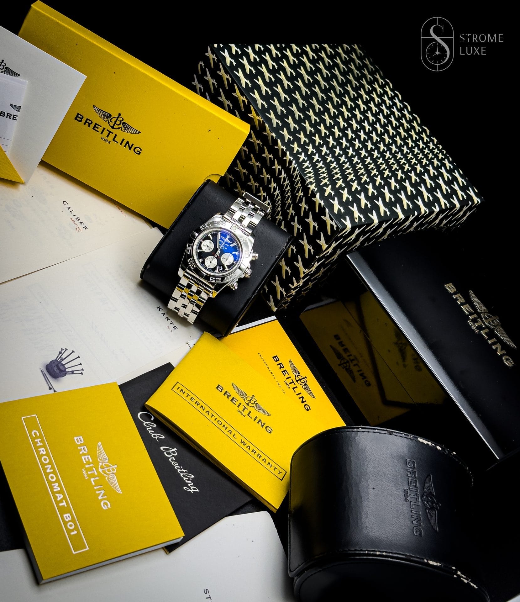 Breitling Chronomat 44 B01 ref. AB0110 stainless steel black dial on bracelet complete set $9kMSRP - Image 2