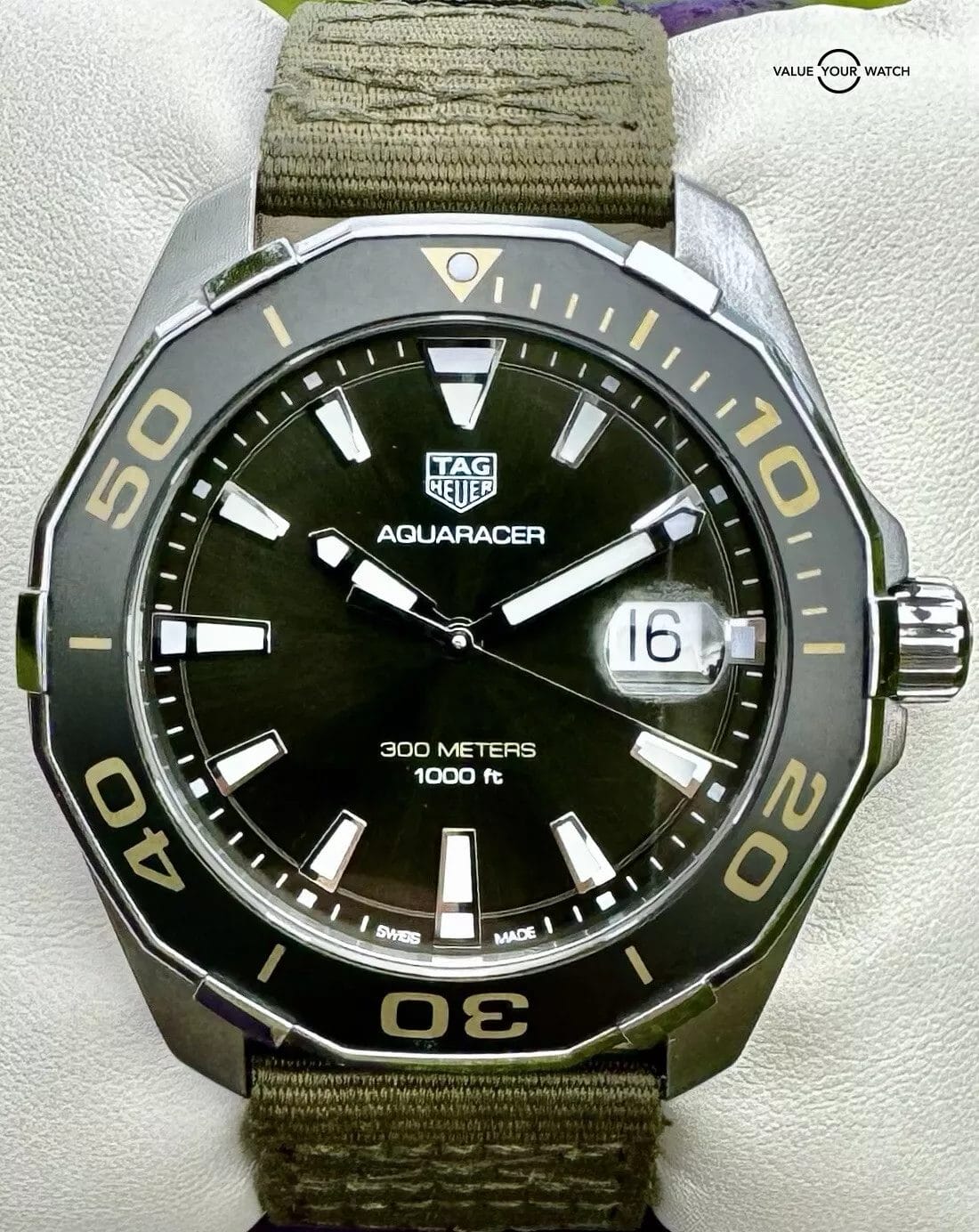 TAG Heuer Aquaracer 43mm Green Men's Watch - WAY101E