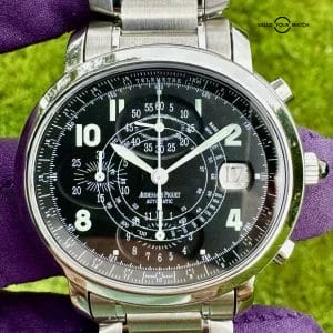 AUDEMARS PIGUET MILLENARY 41mm CHRONOGRAPH STAINLESS STEEL WATCH 25897ST W/ B/P