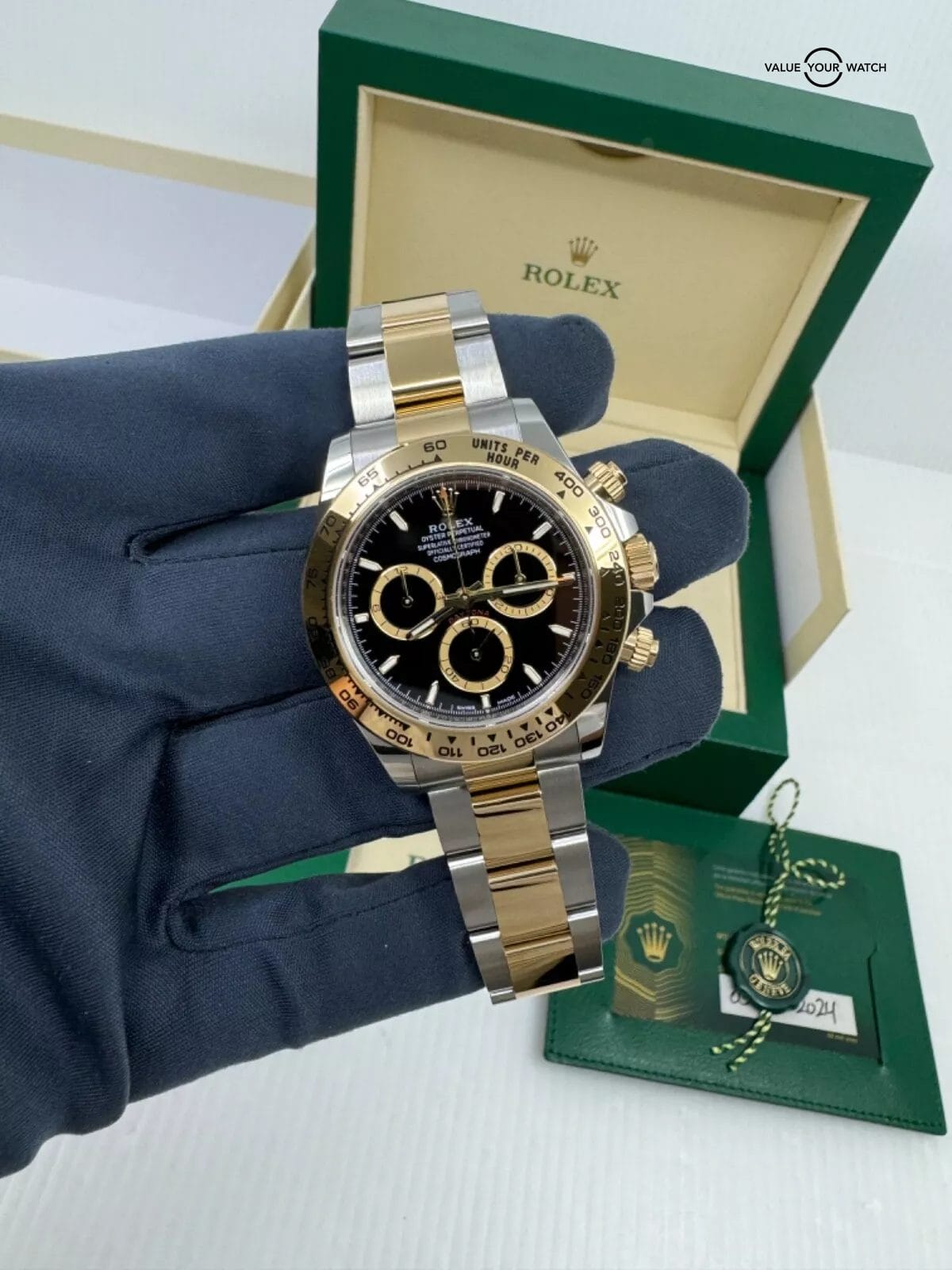 2024 Black Dial Yellow Gold Steel ROLEX Cosmograph Daytona 126503 Box Papers