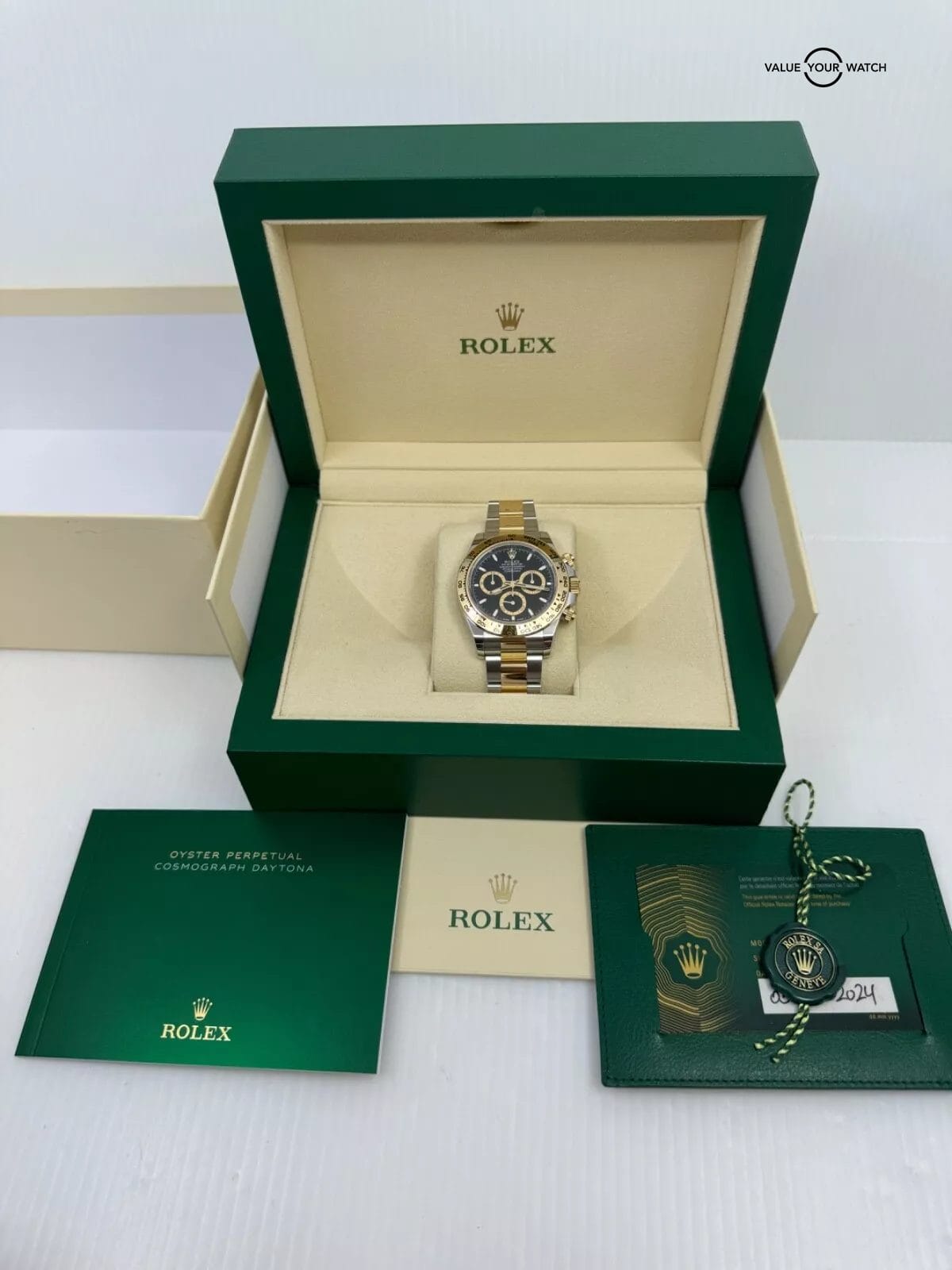 2024 Black Dial Yellow Gold Steel ROLEX Cosmograph Daytona 126503 Box Papers - Image 3