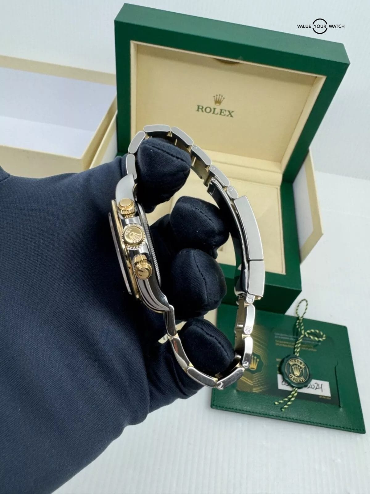 2024 Black Dial Yellow Gold Steel ROLEX Cosmograph Daytona 126503 Box Papers - Image 6