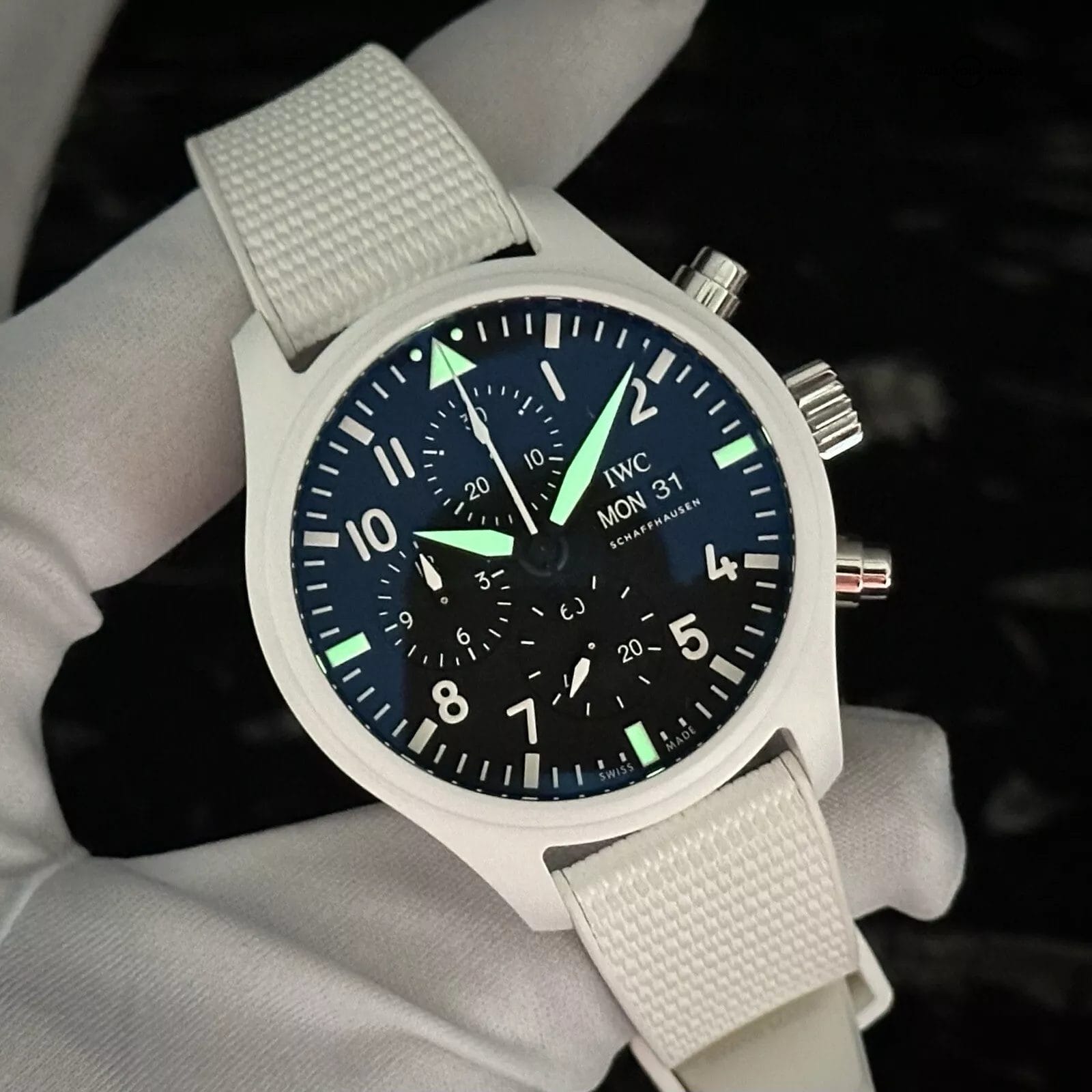 IWC Pilot Chronograph Top Gun Lake Tahoe IW389105 White Ceramic Complete 2023 45 - Image 2
