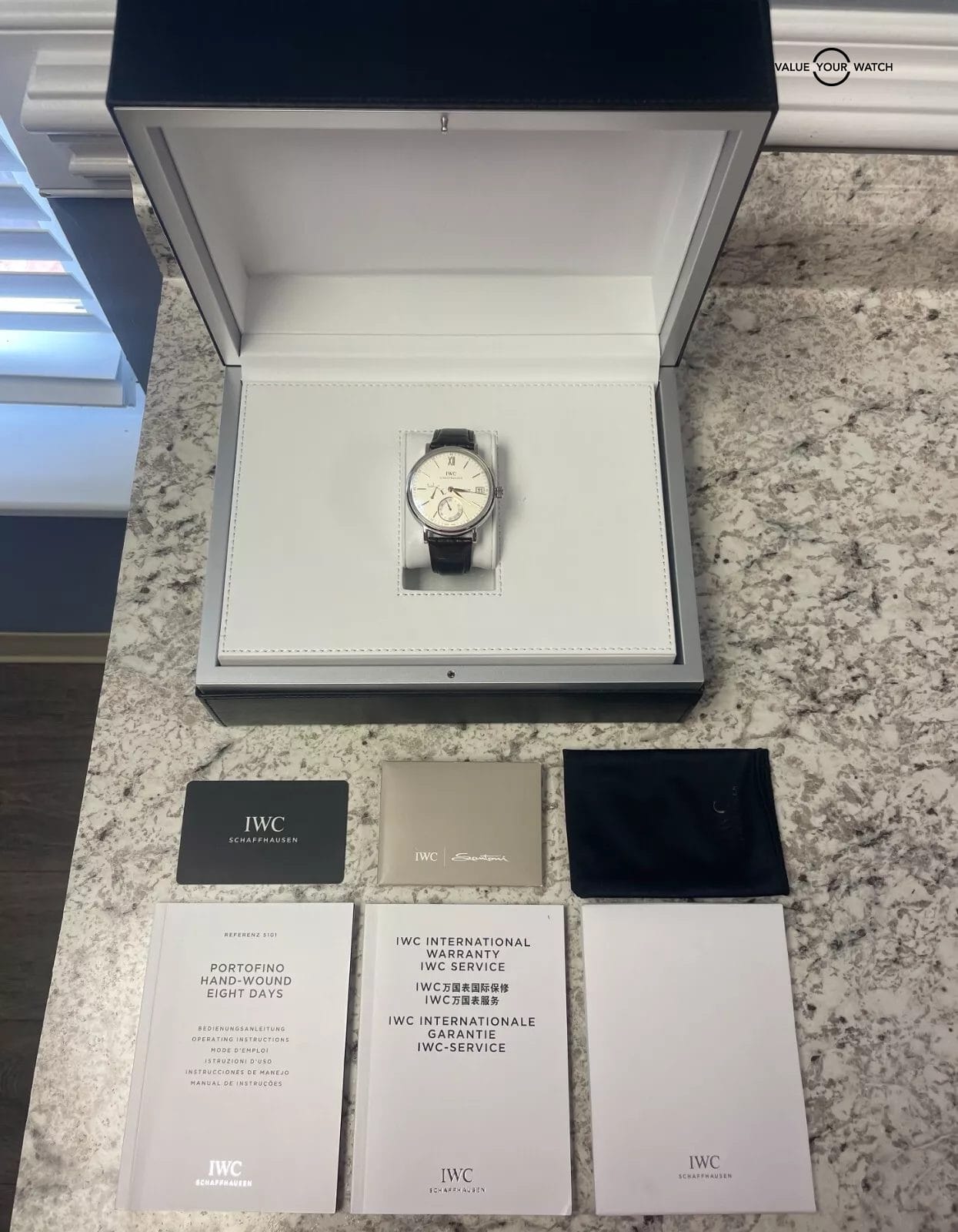 IWC Portofino Hand Wound 8 Days IW510103 45mm Stainless Steel BOXES/PAPERS! - Image 4