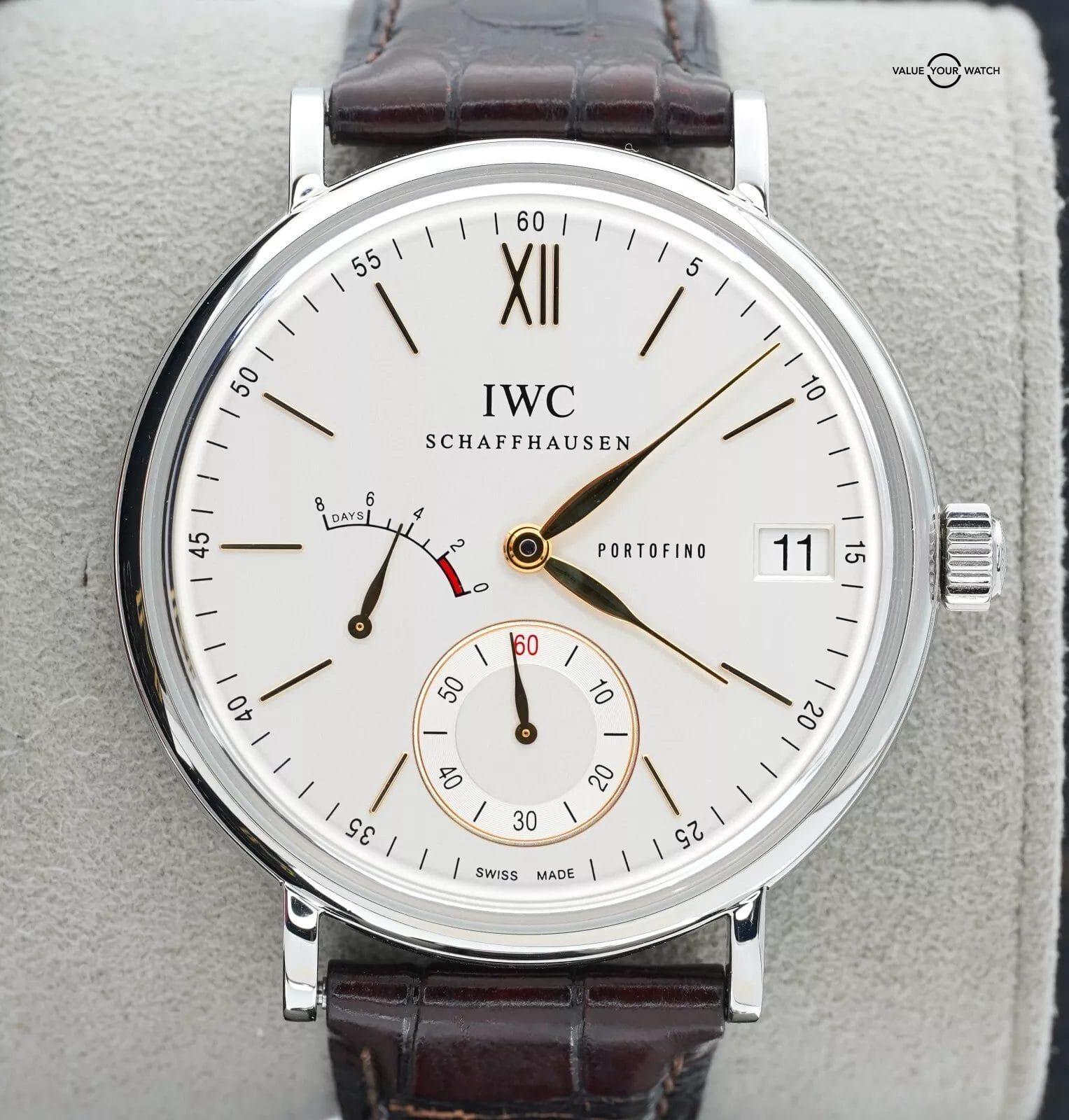 IWC Portofino Hand Wound 8 Days IW510103 45mm Stainless Steel BOXES/PAPERS! - Image 9