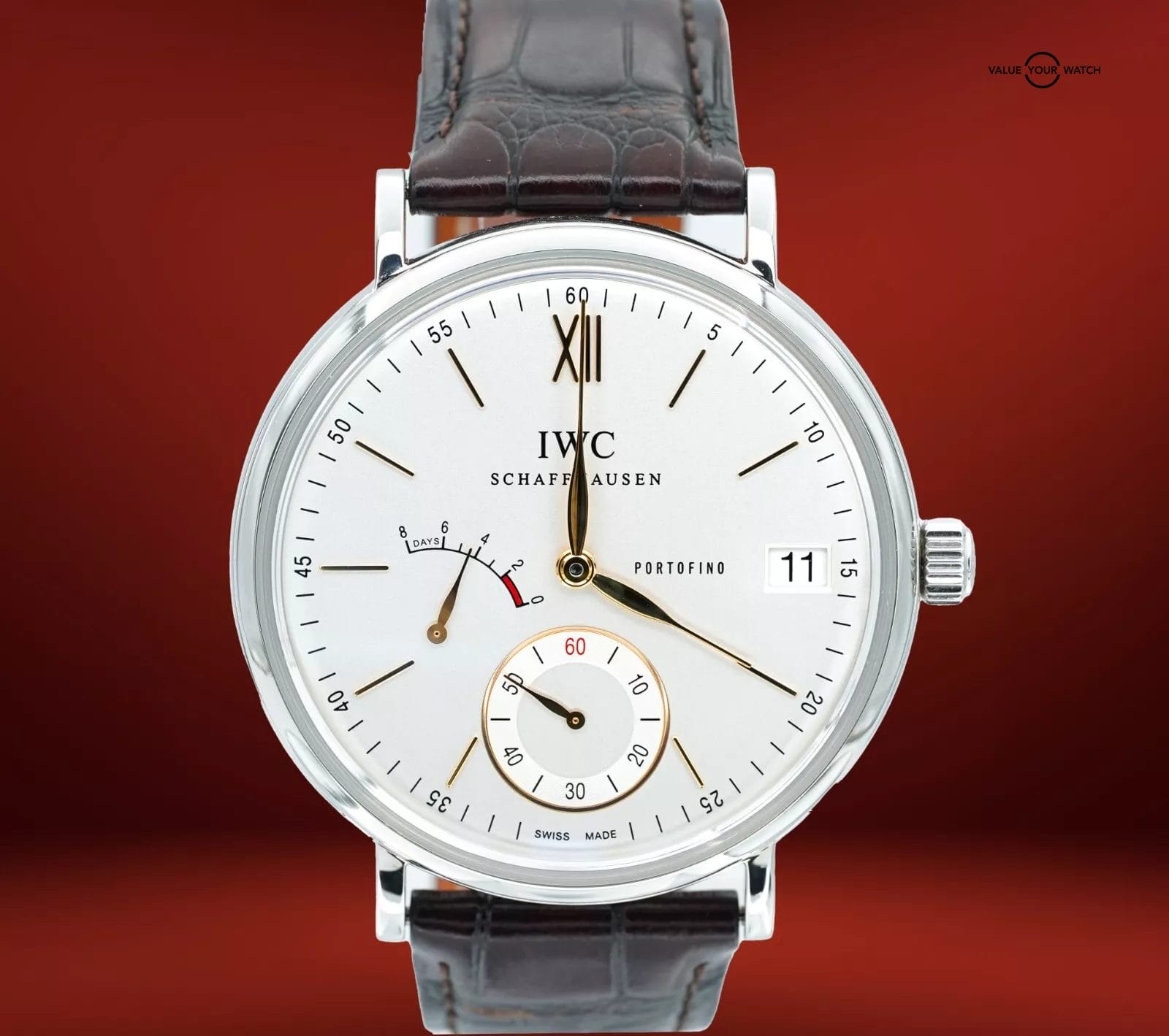 IWC Portofino Hand Wound 8 Days IW510103 45mm Stainless Steel BOXES/PAPERS! - Image 11