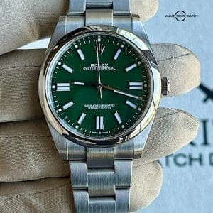 2021 Rolex Oyster Perpetual 124300 Green Dial Box And Papers
