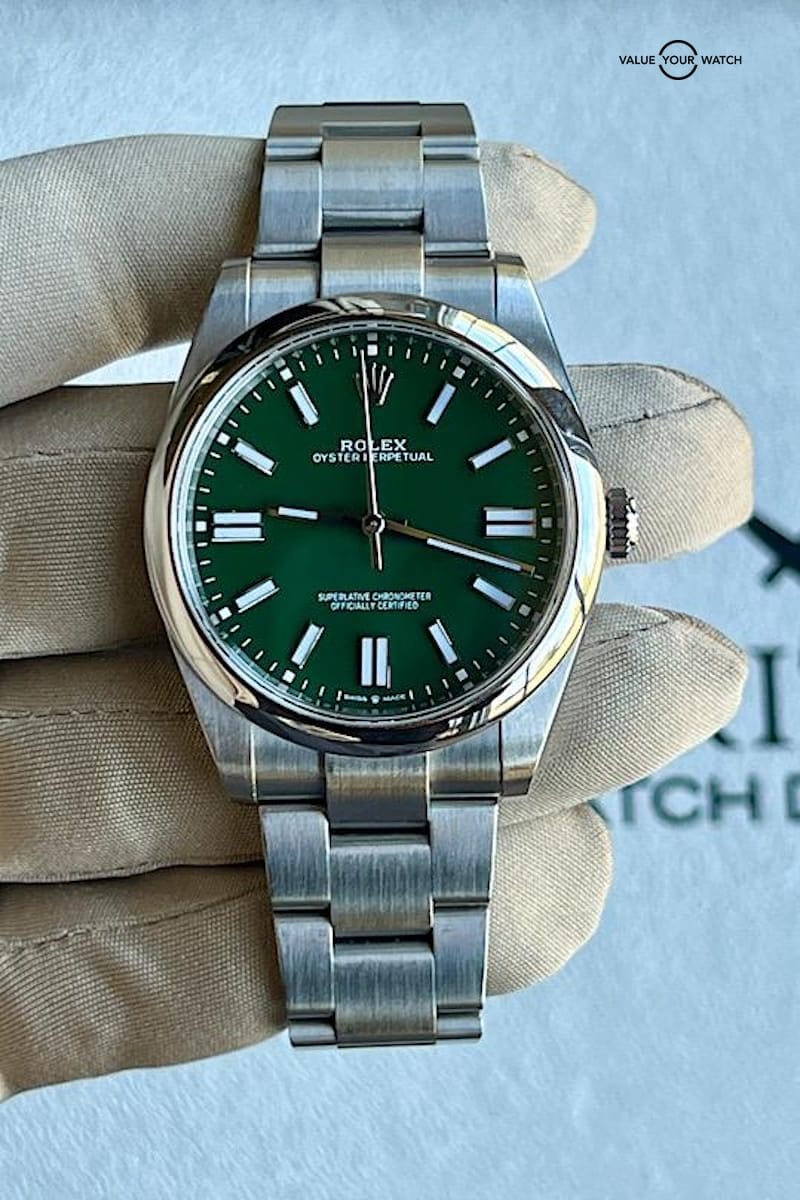 2021 Rolex Oyster Perpetual 124300 Green Dial Box And Papers