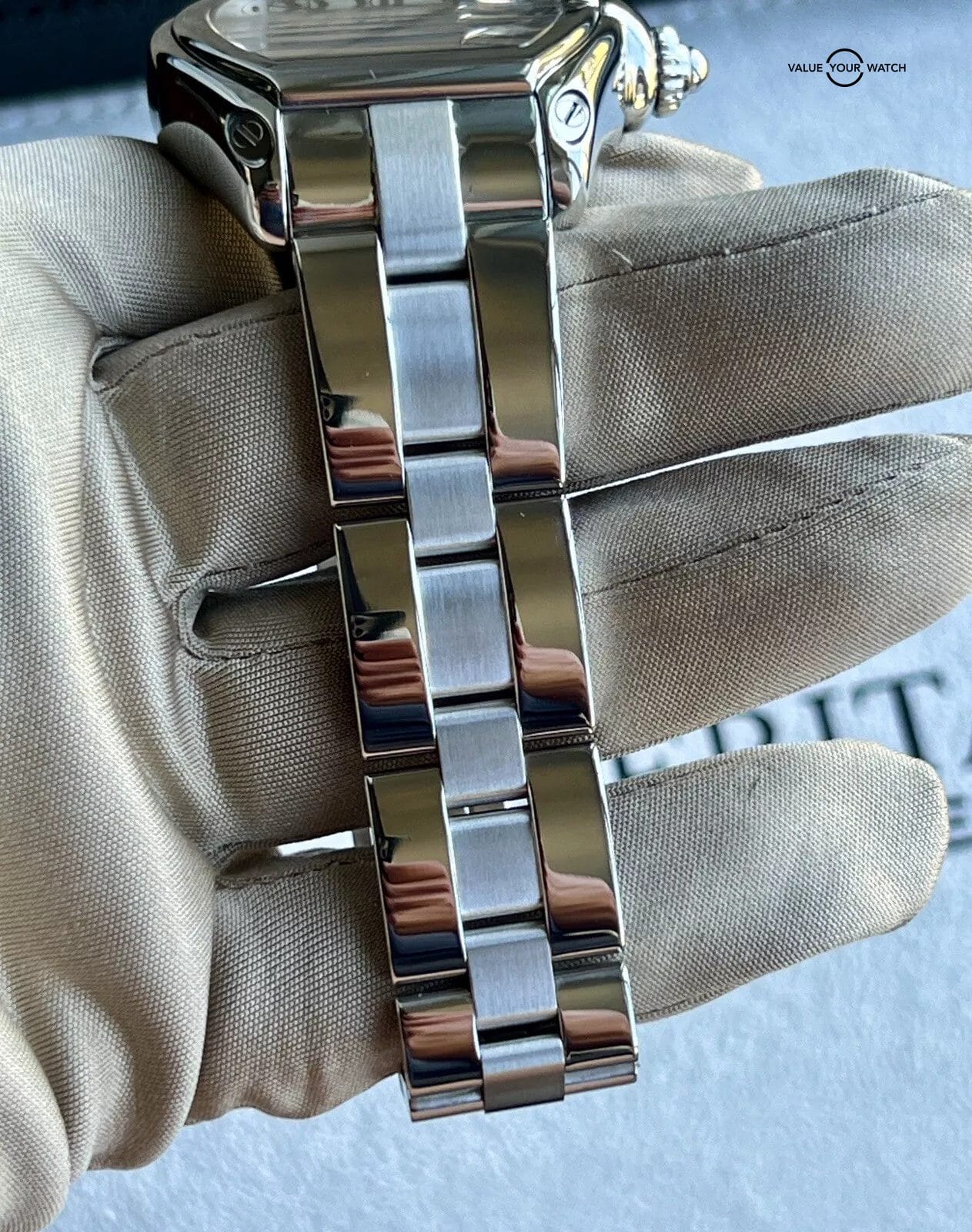 Cartier Roadster XL W62032X6 Large Bracelet And Unworn Leather Strap - Image 9