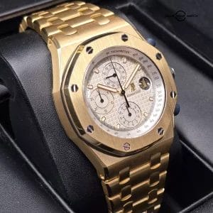 Audemars Piguet Royal Oak Offshore Yellow Gold AP Brick, White Silver Dial