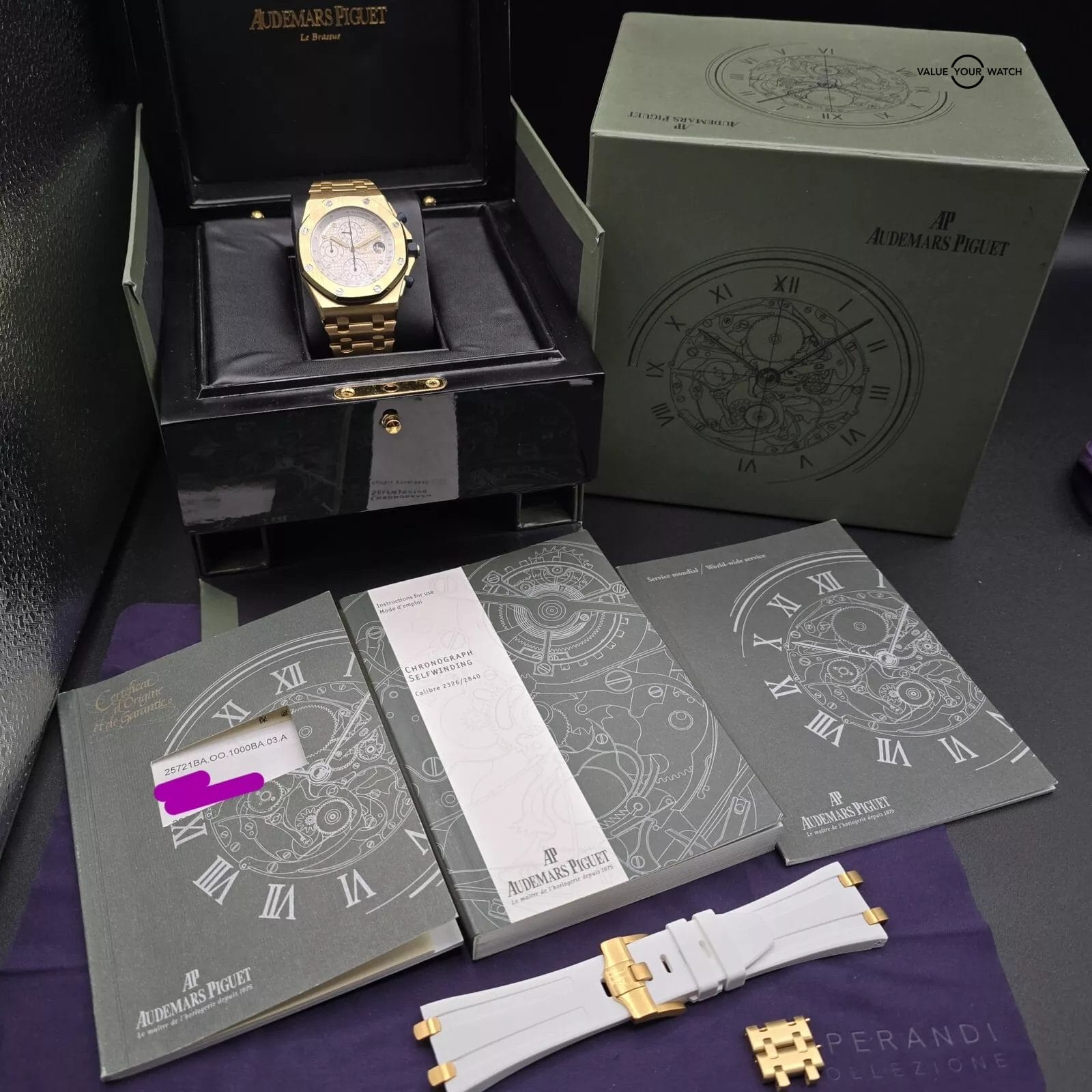 Audemars Piguet Royal Oak Offshore Yellow Gold AP Brick, White Silver Dial - Image 3