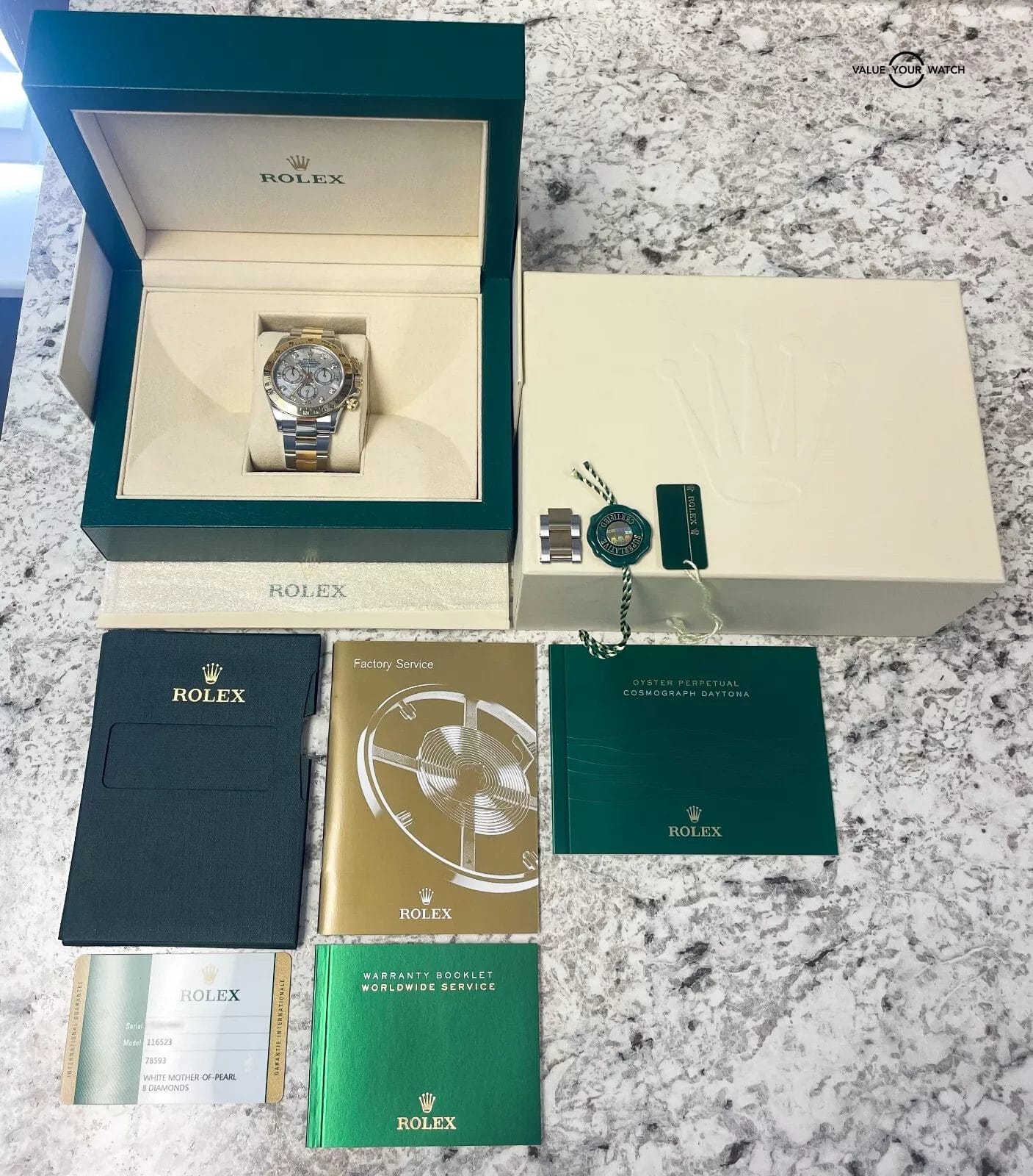 2015 Rolex Daytona Cosmograph 116523 40mm MOTHER OF PEARL DIAMOND DIAL Box/Paper - Image 7