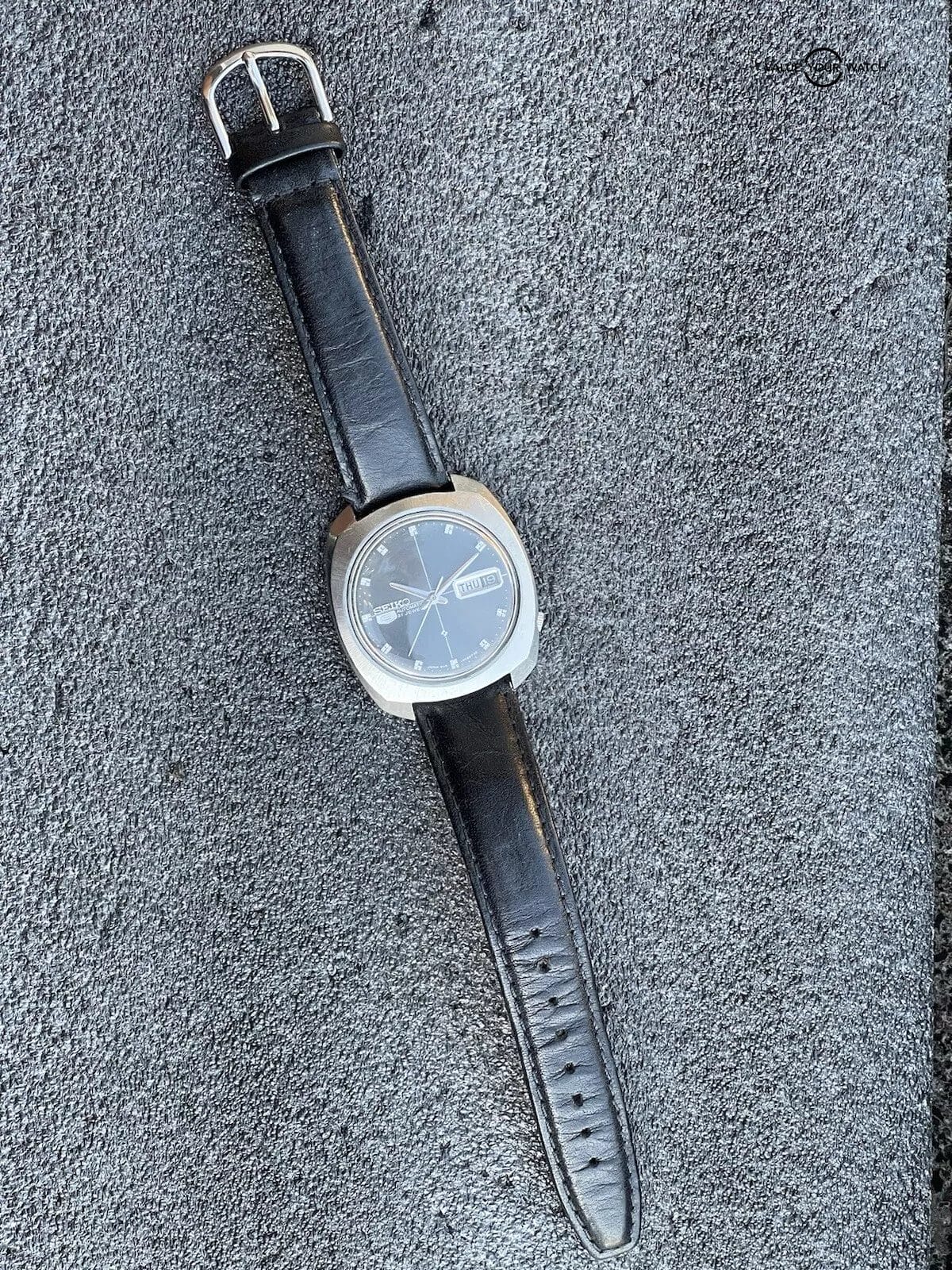 Vintage Seiko 5 Cushion Case 6119-7080 Crosshair Dial Day Date Watch Estate Runs - Image 8