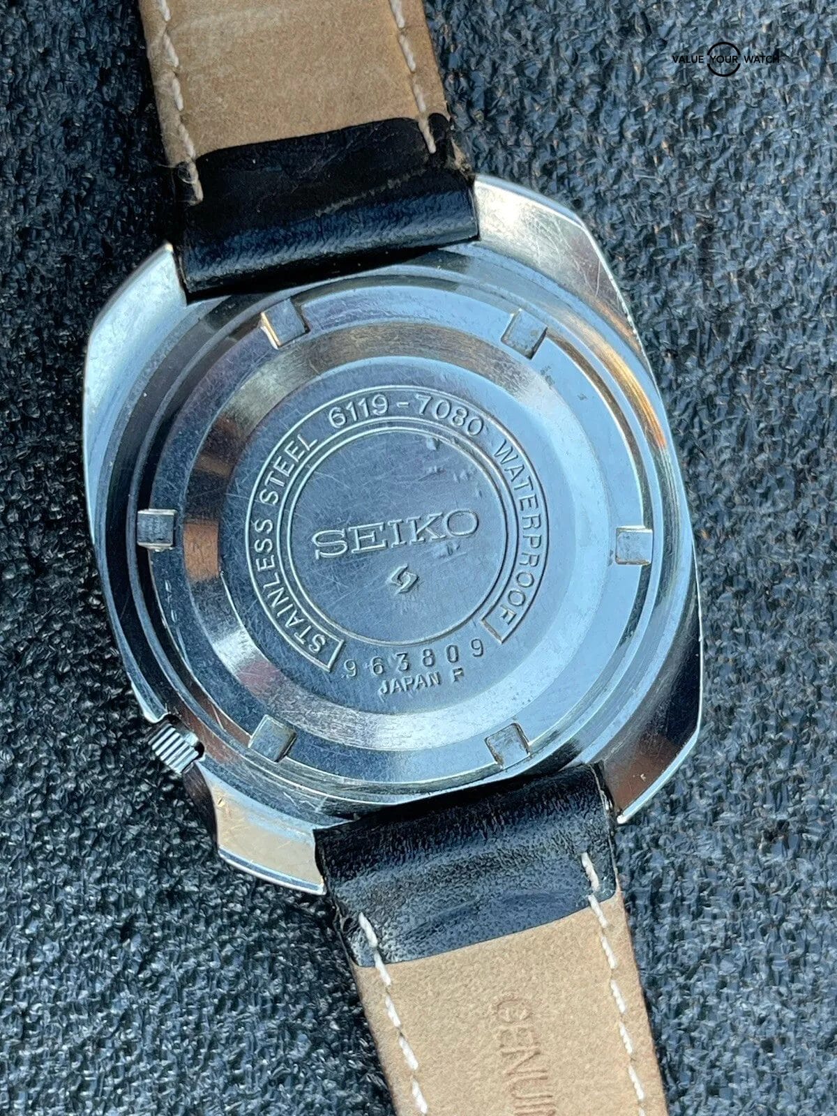 Vintage Seiko 5 Cushion Case 6119-7080 Crosshair Dial Day Date Watch Estate Runs - Image 17