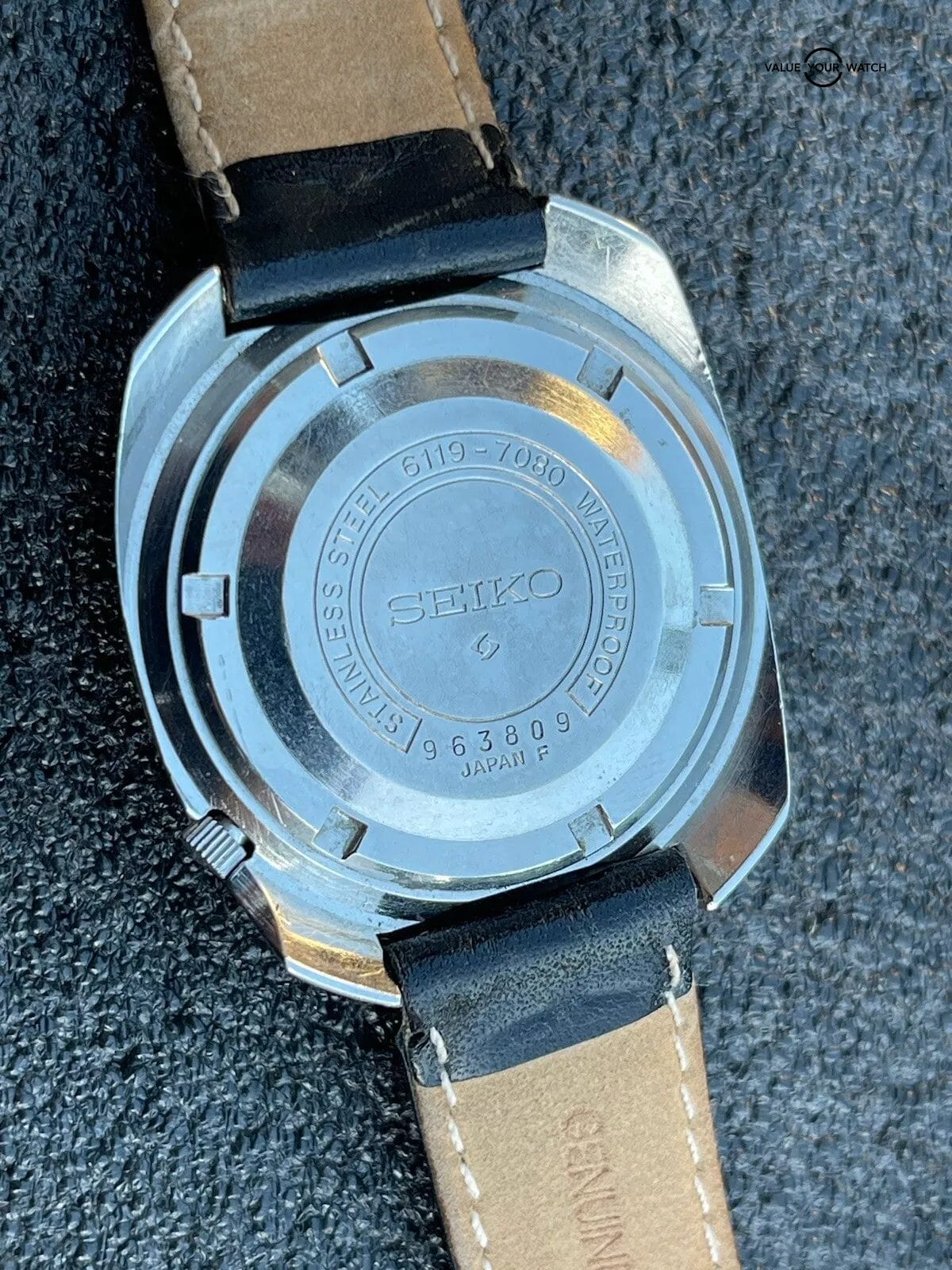 Vintage Seiko 5 Cushion Case 6119-7080 Crosshair Dial Day Date Watch Estate Runs - Image 18