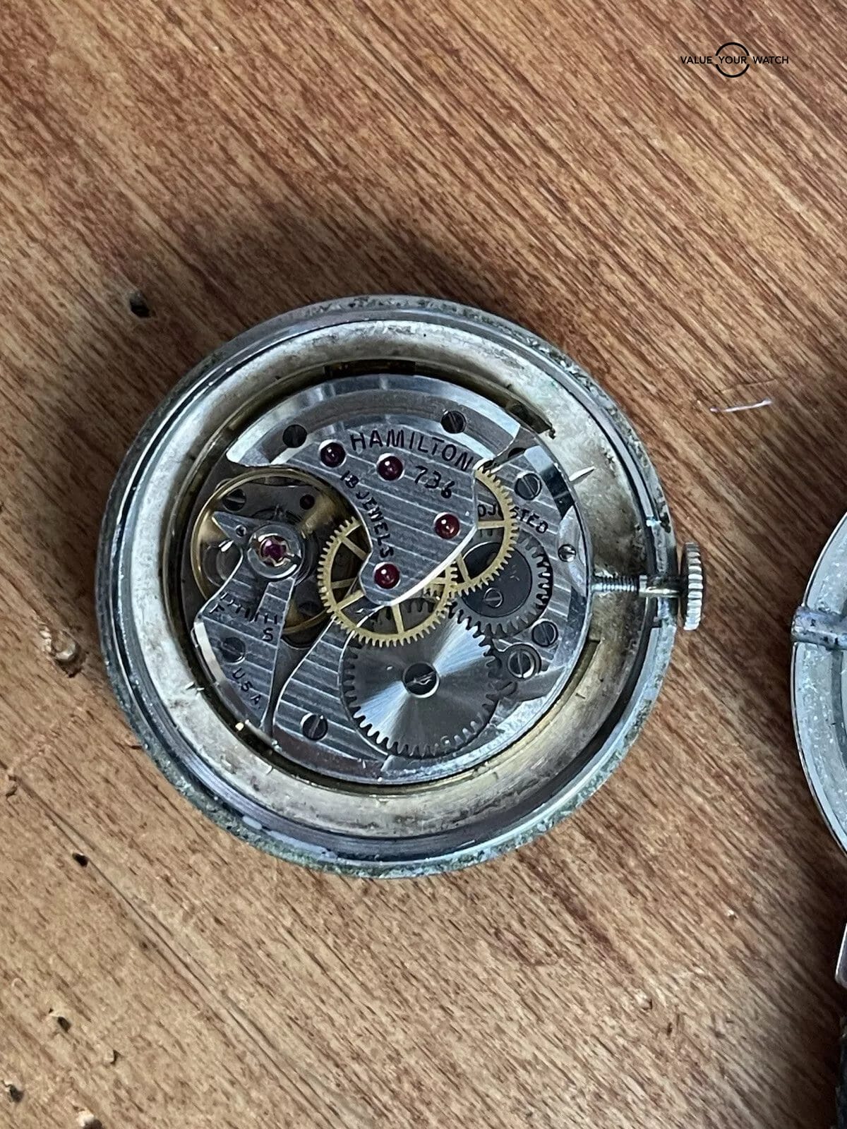 Auth. Hamilton Manual Wind Watch 18 Jewels Model 736 USA Estate Sale Running - Image 10