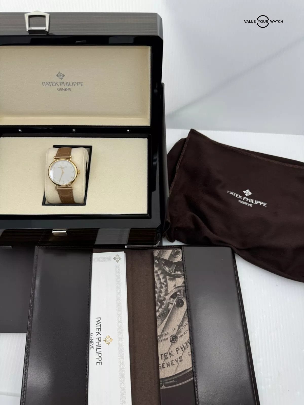 2021 New Unworn Complete Set Ladies Rose Gold Calatrava 7200R - Image 6