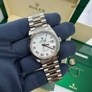 2020 Modern Style Card White Roman Dial 18k White Gold Day-Date 36 Complete Set