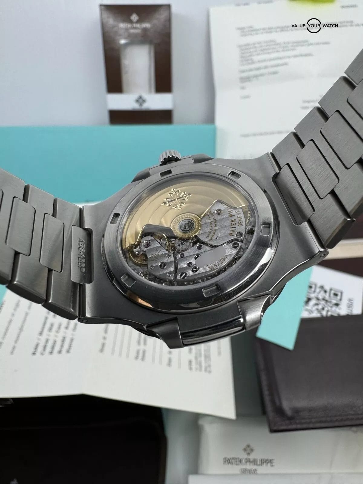 2024 PP Serviced “LED” Dial Tiffany&Co Stamp Blue Dial Nautilus Geneva Seal 315 - Image 3