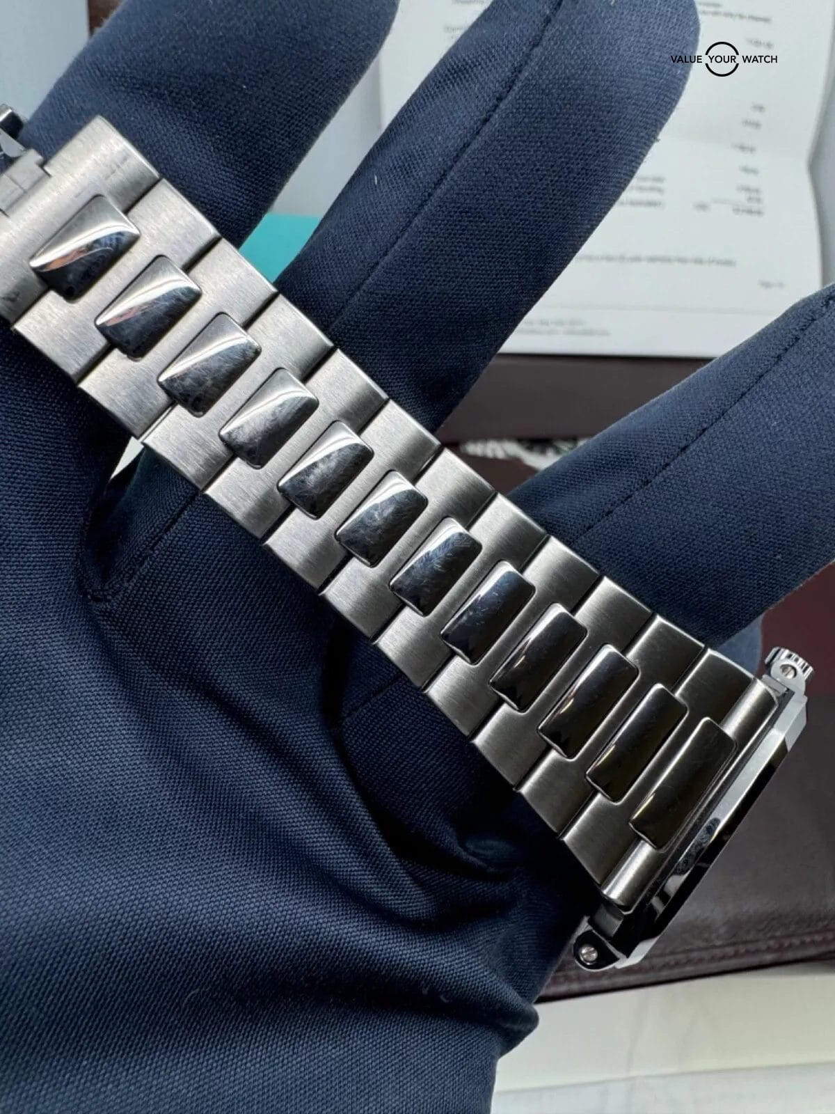 2024 PP Serviced “LED” Dial Tiffany&Co Stamp Blue Dial Nautilus Geneva Seal 315 - Image 6