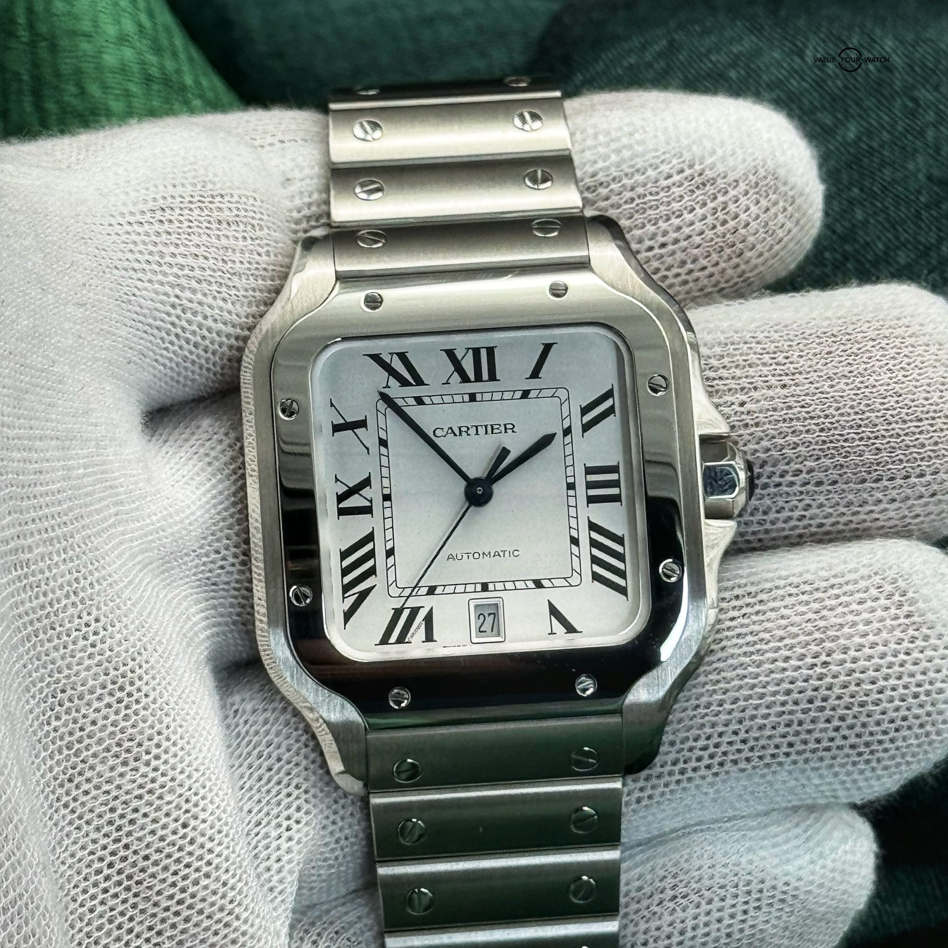 2022 Cartier Santos Large White Dail WSSA0018 Complete Set Box&Papers - Image 9