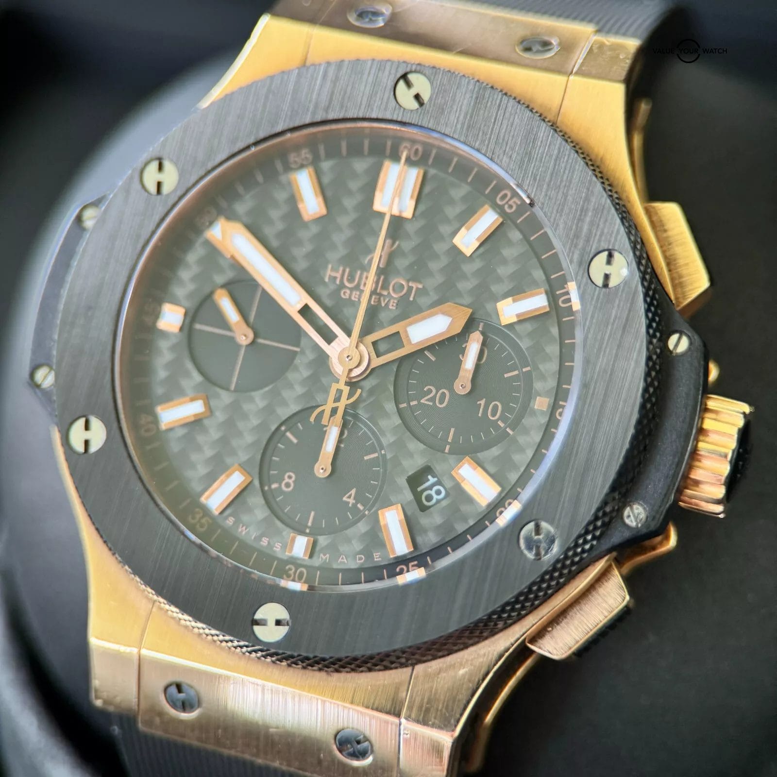 Hublot Big Bang Evolution Rose Gold Full Set - Carbon Fiber Dial, Ceramic Bezel