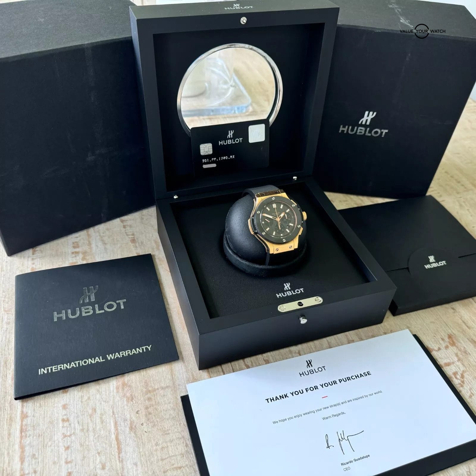 Hublot Big Bang Evolution Rose Gold Full Set - Carbon Fiber Dial, Ceramic Bezel - Image 9