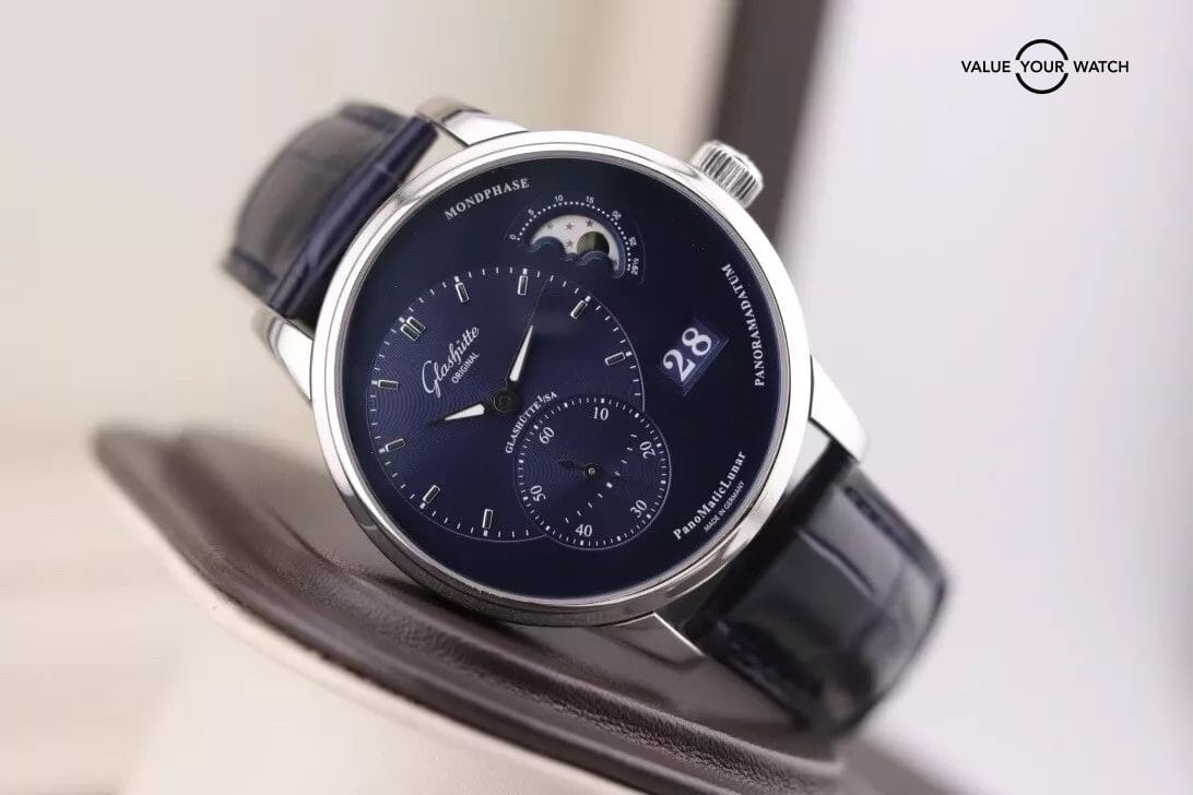 Glashutte PanoMaticLunar Automatic Blue Dial Men's Watch 1-90-02-46-32-01