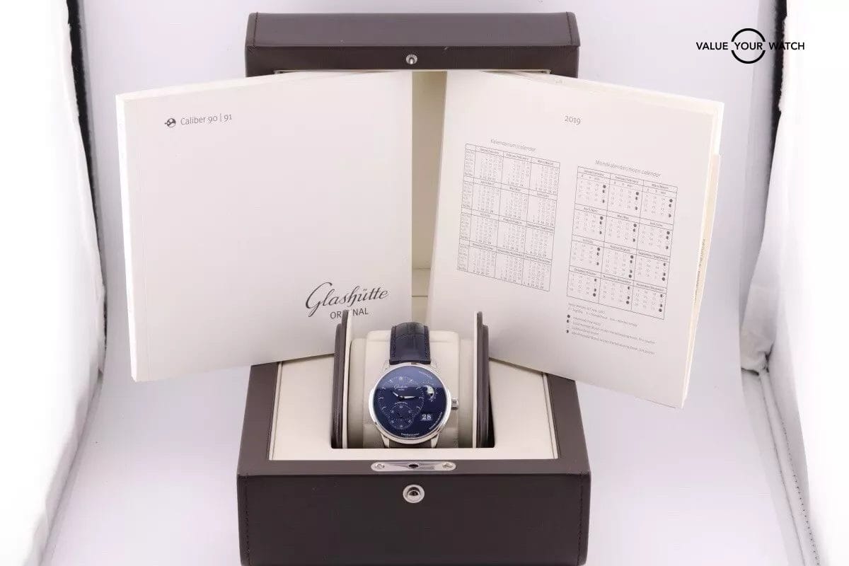 Glashutte PanoMaticLunar Automatic Blue Dial Men's Watch 1-90-02-46-32-01 - Image 12