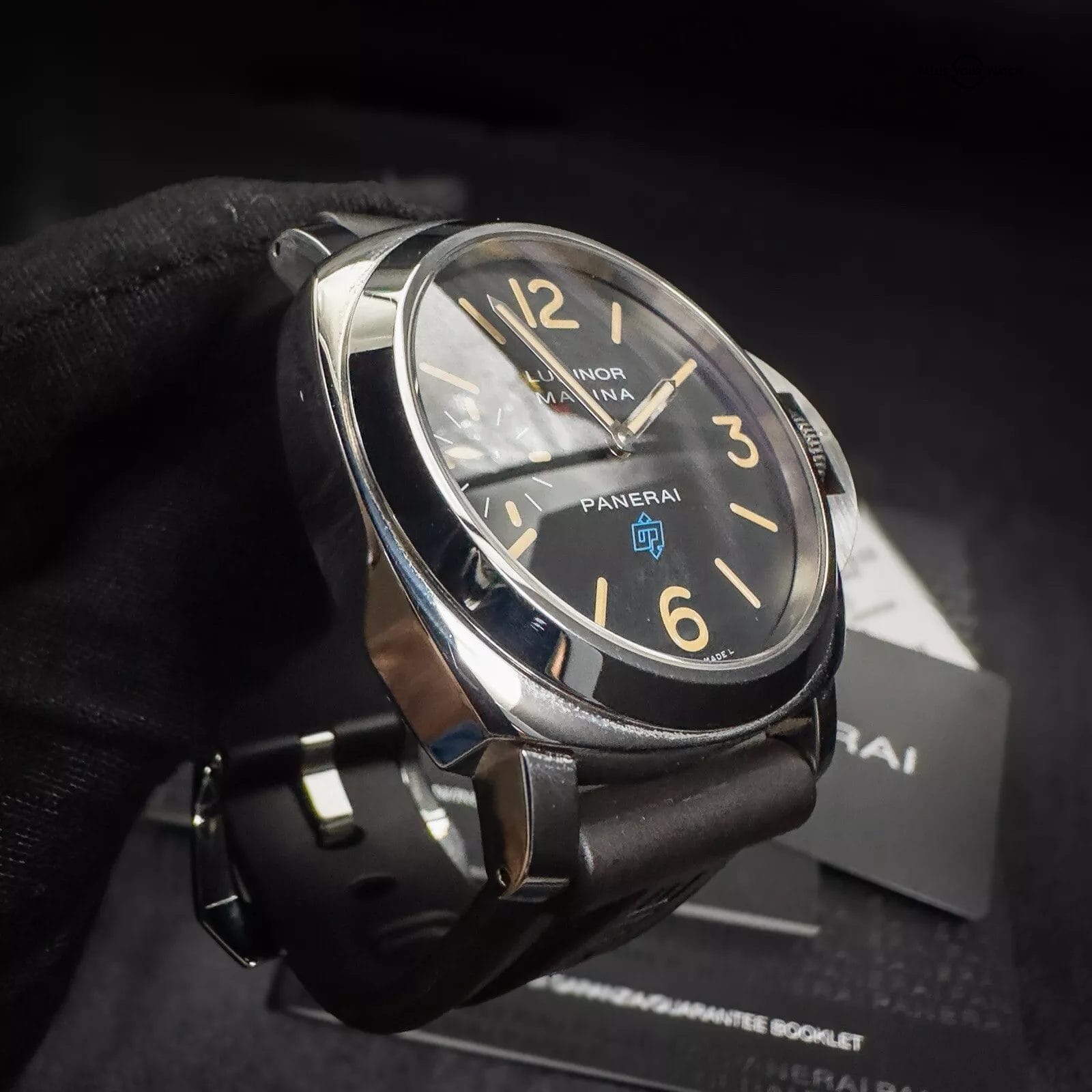 Panerai Luminor Marina Blue Logo Acciaio PAM00631 Complete Set 44mm Extra Straps - Image 11