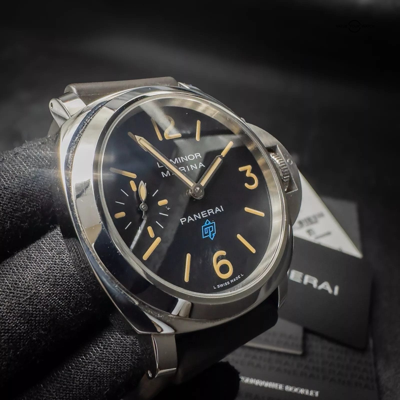 Panerai Luminor Marina Blue Logo Acciaio PAM00631 Complete Set 44mm Extra Straps - Image 12