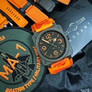 Bell & Ross BR03-92 Automatic MA-1 Limited Edition Ceramic Full Set Extra Straps